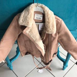 Zara Girl’s Moto Jacket w/ Fur Trim (size 6)
